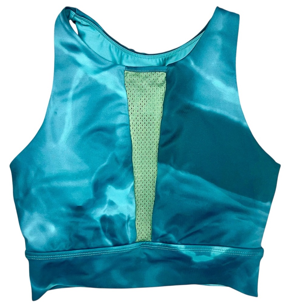 Buffbunny Journey Marble Sports Bra Teal Green Mesh Back Size Small